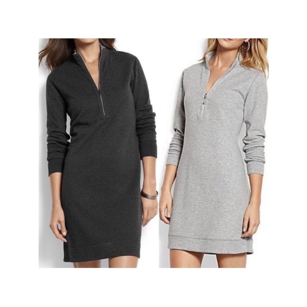Tommy Bahama Flip Reversible Sweatshirt Dress Blue Gray Womenโs